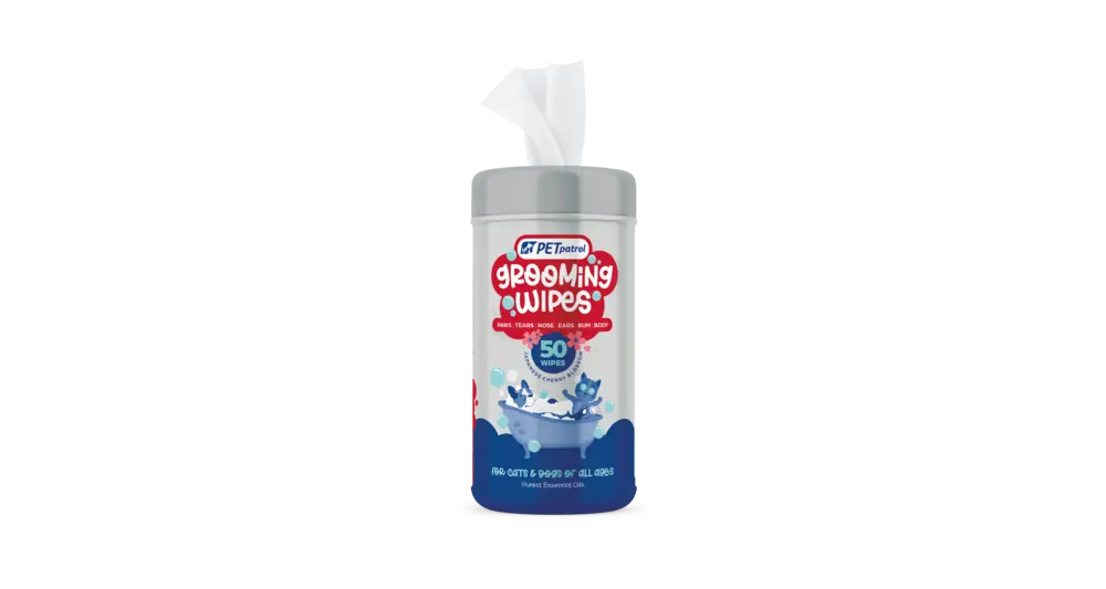 grooming wipes in canister