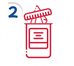 Pull the first wipe through the lid step 2